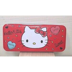 Sanrio Hello Kitty Tin Pencil Pen Case 2020 Collectible Retro Anime Art